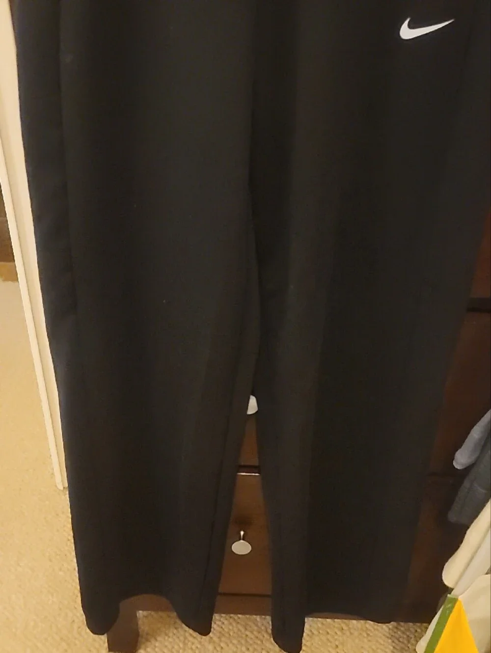 NWOT Nike Black Jogger Sweatpants with White Swoosh Size XS